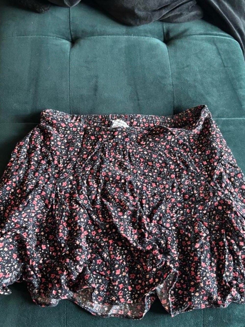 American Eagle Outfitters Black Skirt with Ditzy Floral Print